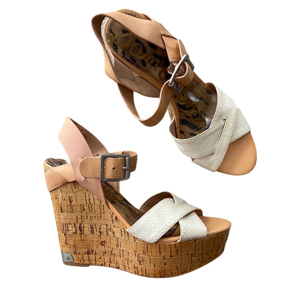 Sam Edelman Shoes - Sam Edelman Sasha Two Tone Wedge Sandal Size 8.5